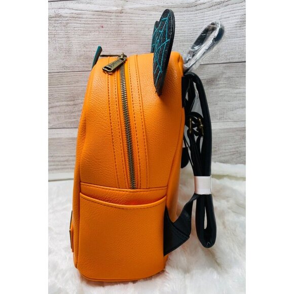 Loungefly Disney Mickey Mouse Pumpkin Halloween Cosplay Mini Backpack NWT - Picture 4 of 7